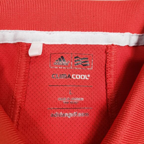 Adidas Clima Cool Striped Polo Shirt Orange And Black Size Large Short Sleeve - Picture 3 of 11